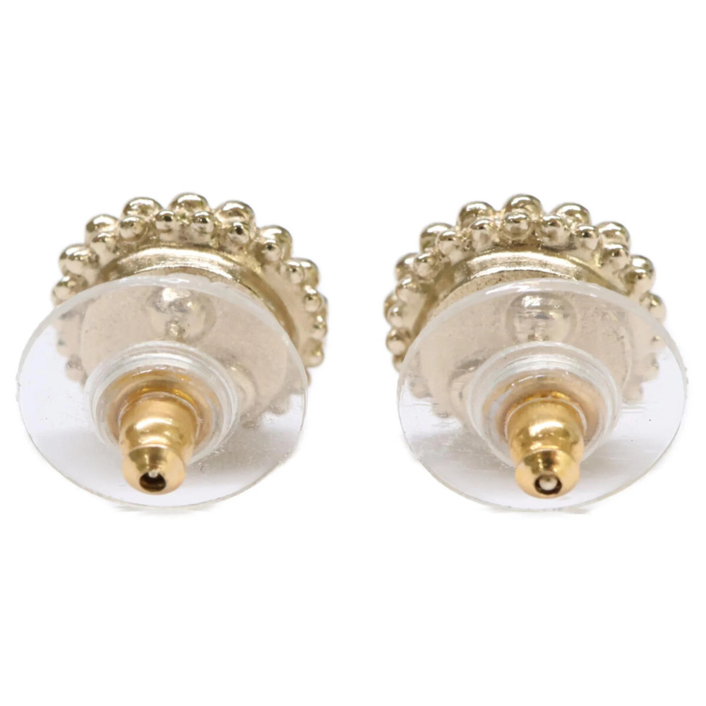 CHANEL Gold Pearl Logo Earrings - Picture 3 of 7